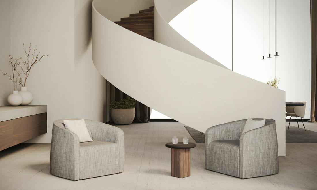 arden lounge chair - pillar coffee table